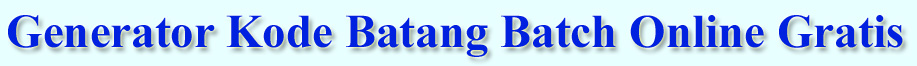 Pembuat Kode Batang Batch Online Gratis