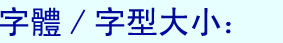 字體/字型大小
